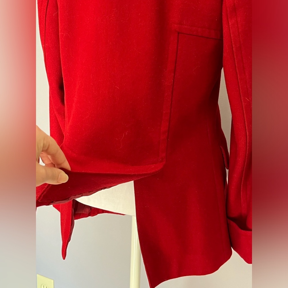 ❌SOLD❌Vintage Red Wool Double Breasted Peacoat Jacket Women’s Size Medium Coat - Picture 7 of 11